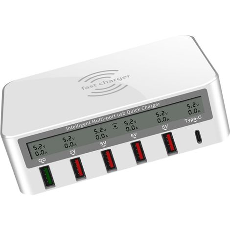 Chargeur USB Type - c sans Fil avec Ports Multiples Charge Rapide Prise EU (1/5)