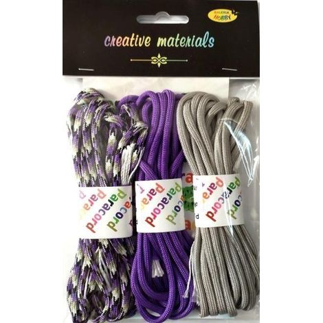 Set di cordini in paracord da 2,8 m, 3 colori