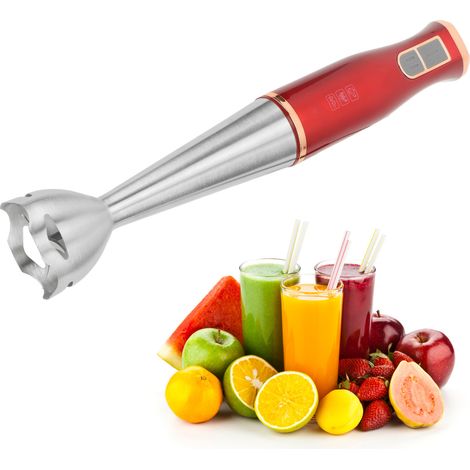 Mini mixeur plongeant électrique 400 W avec lames en acier inoxydable, idéal pour les smoothies, les fruits, les purées pour bébé et les soupes. Norme européenne 220 V. (1/5)