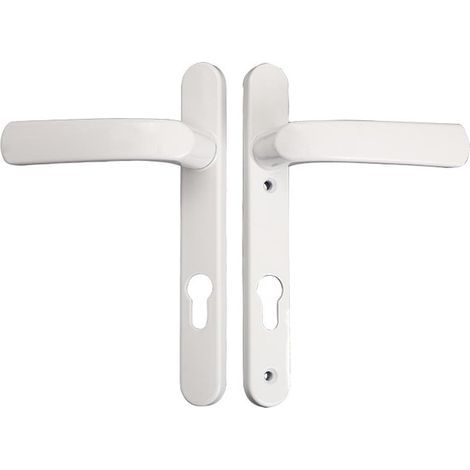 Poignée de porte en alliage d'aluminium blanc – 230 mm, Serrure de porte monopoint en alliage d'aluminium, 8525 (1/3)