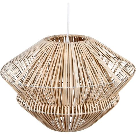 Lampe Suspension "Rotin" 45cm Beige (1/4)