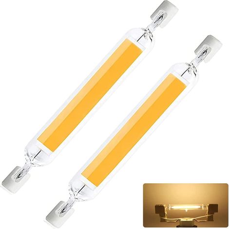 Lot de 2 tubes LED R7S 118 mm - 20 W - Blanc chaud 3000 K - 2000 lm - Intensité variable - Alimentation secteur (1/4)
