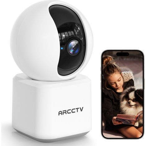 Caméra de Surveillance WiFi intérieure 3MP HD 360° ARCCTV Détection de Mouvement Suivi automatique pour bébé ou animaux Y2U3 (1/5)