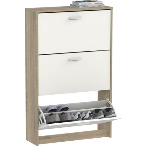 MUEBLES PITARCH Zapatero 3 Puertas Tibet Roble Cambrian/Blanco - ref: 22152-ZA (1/2)
