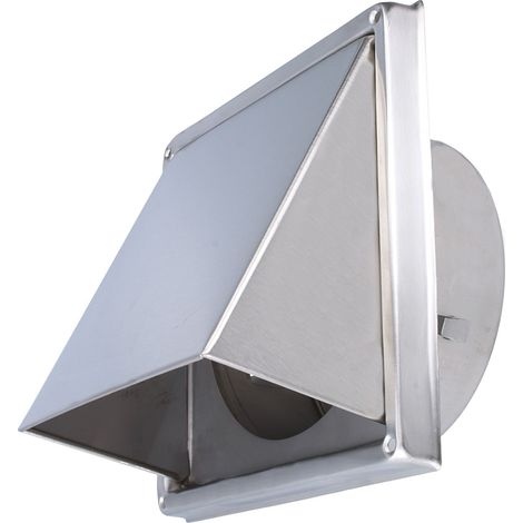 Wetterschutz-Lüftungshaube Edelstahl Abluftgitter Dunstabzug Rückstauklappe 150mm (1/5)