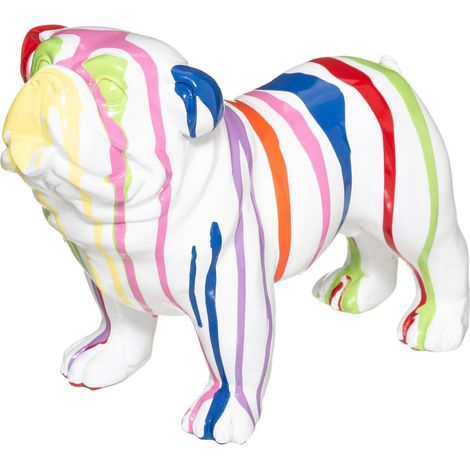 Atmosphera – Figurine bouledogue anglais blanc – Plastique haute qualité – Style moderne et industriel – Décoration intérieure élégante