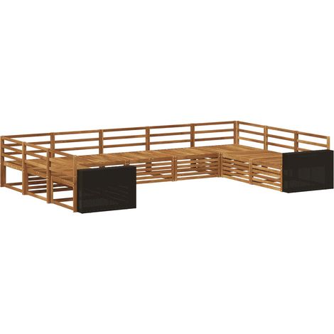Ensemble de canapés d'extérieur 9 pc Naturel vidaXL (1/5)