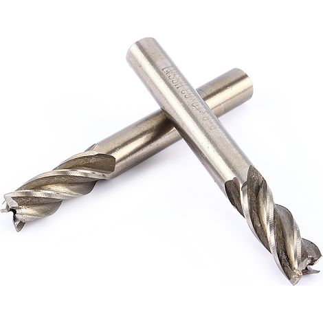HSS-CNC-Fräser, 2 Größen, 4 mm–12 mm, Zylinderschaft, 4 Schneiden, Holz- und Metallbohrer (1/5)
