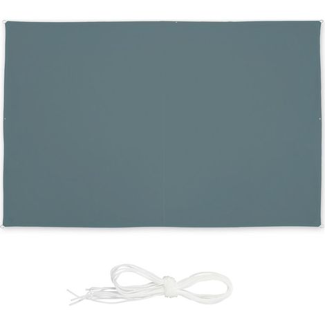 ACKERMAN – Voile d'ombrage rectangulaire 2 x 3 m en polyester indéchirable 200 g/m², protection UV 50+, fixation rapide avec tendeurs et œillets (1/5)