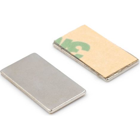 Neodym-Plattenmagnet 20x10x1mm, 3M-Klebeband, selbstklebend, Hunter
