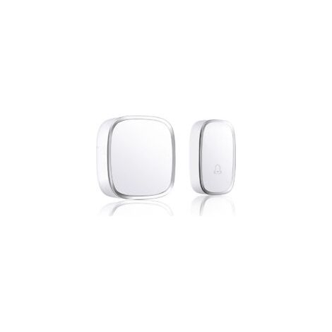 Campanello da esterno senza fili impermeabile, portata 300 metri, 36 melodie, 4 livelli di volume, suoneria wireless con LED lampeggiante, 1 ricevitore a spina - Crezuo