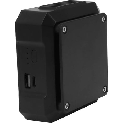 Ventilateur ceinture rechargeable par USB, batterie 4000 mAh, 3 vitesses, lumière blanche, boîtier en ABS, idéal pour le camping et les voyages d'aventure. (1/5)