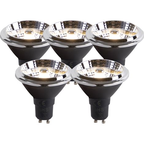 Set of 5 GU10 LED Bulbs AR70 6W 475lm 3000K