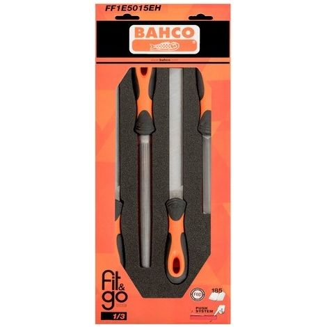 BAHCO - Module mousse Fit&Go 1/3, limes ERGO™ - 4 Pcs emballage individuel