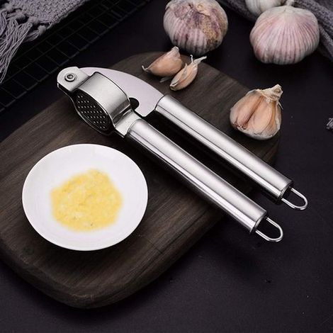 Knoblauchpresse Ingwermühle und Stößel Multifunktionaler Knoblauchstößel Leicht zu bedienen Ergonomischer Rohrgriff Einfaches Zerkleinern und für rot (1/4)