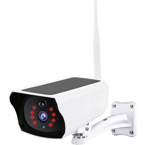 Caméra de sécurité extérieure WiFi sans fil – Batterie de caméra extérieure 2K Panneau solaire intégré, étanche IP65, détection PIR, détection humaine AI, vision nocturne couleur, compatible Alexa (1/4)