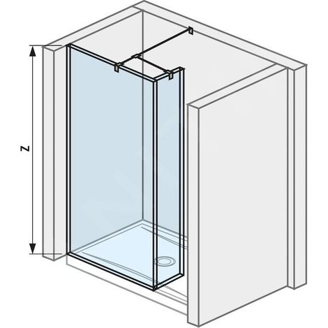 Jika Pure - Paroi de douche en deux parties 700x200 mm, Jika Perla Glass, verre transparent H2684210026681 (1/2)
