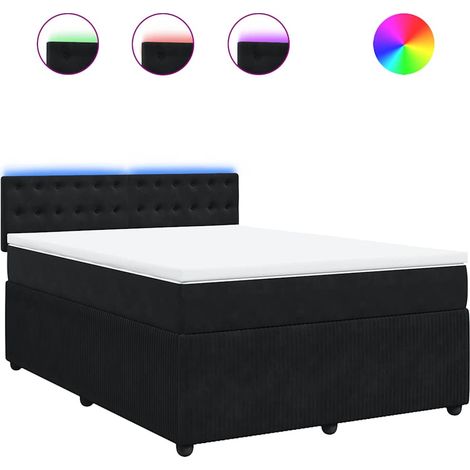 Maison Exclusive - Boxspringbett mit Matratze Schwarz 140x190 cm (1/5)