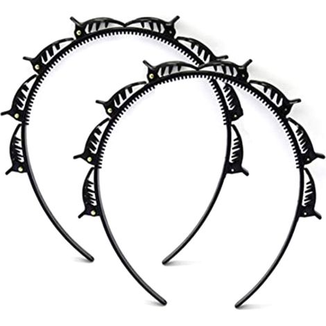 2 serre-têtes avec pinces pour coiffure rapide et stylée