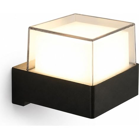 Applique Murale Carrée M 7W, Lampe LED Extérieure IP65 Simple Tête pour Jardin (1/5)