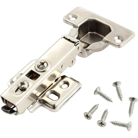 20pcs 35mm Charnières Porte Placard en Acier Inoxydable Charnières Invisibles 110°Charnière Fermer Sans Bruit pour 16-19 mm Placard Armoire de Cuisine avec 120pcs Vis (1/5)