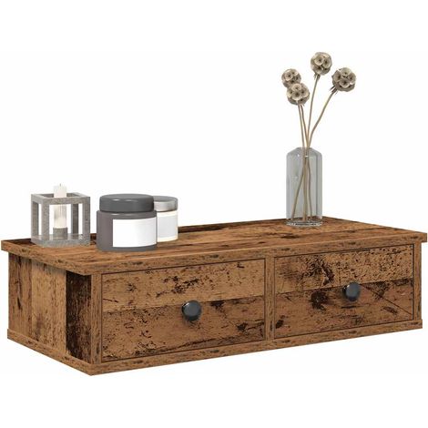 Estante de pared con cajones madera contrachapada madera vieja vidaXL