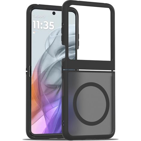 Funda color humo para Motorola Razr 70 / 60 / 50 5G, tacto suave, compatible con MagSafe, color negro. (1/5)