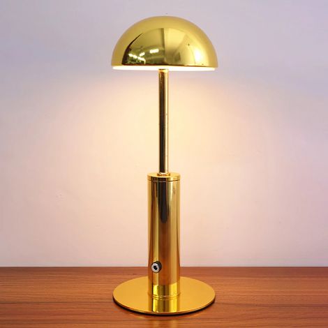 Lampe de table LED rechargeable, lampe de table simple et moderne, veilleuse à intensité variable avec 3 températures de couleur, or (1/5)