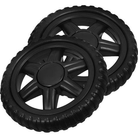 Roues de rechange, 2 pièces en caoutchouc avec suspension, pour chariot courses pliable et gare le (1/5)