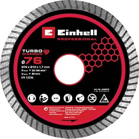 Disco da taglio diamantato Einhell diamond cutting disc 76 mm 1.8 mm (1/2)