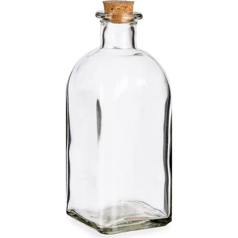 Bouteille en verre borosilicate 750 ml – Résistante à la chaleur – Facile à nettoyer – Dimensions 8x8x20,5 cm – Pour stockage de liquides – Vivalto (1/2)