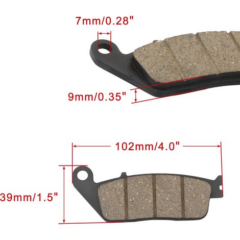 GOOFIT disc brake pad size: 10239.29 mm. Motorcycle brake pad kit. (1/4)