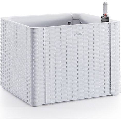 Jardinière Quadra Blanc Deluxe Naturel - cm.43x43x33h. 35 litres (1/4)