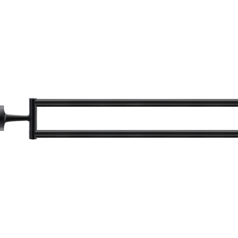 Duravit Starck T - Porte-serviettes double, rotatif, longueur 47 cm, noir mat 0099414600 (1/5)