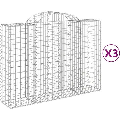 Maison Exclusive - Gabionen mit Hochbogen 3 Stk. 200x50x140/160cm