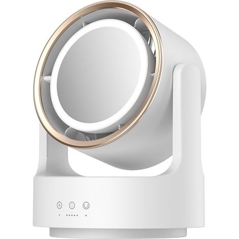 Wiederaufladbarer USB-Tischventilator mit Licht- und Vibrationsfunktion, ideal für Studentenzimmer und Heimbüros. (1/5)