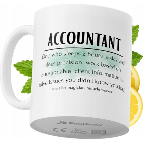 Lustige Kaffeetasse mit witzigem Textdesign für Buchhalter – ideal für Geburtstage, Namenstage und Feiertage. Hochwertige Tasse für besondere Anlässe im Büro oder Homeoffice. Farbe: Weiß, 330 ml.