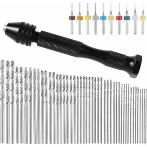 57-teiliges Mini-Präzisionsbohrer-Set: Stiftbohrer, Fräser, Mini-Bohrer für Modellbau, Holzbohrer, Präzisions-Stiftschraubenbohrer, Handbohrer, Bohrer, Fräser, Spiralbohrer 0,3–3 mm, Leiterplattenbohr (1/4)