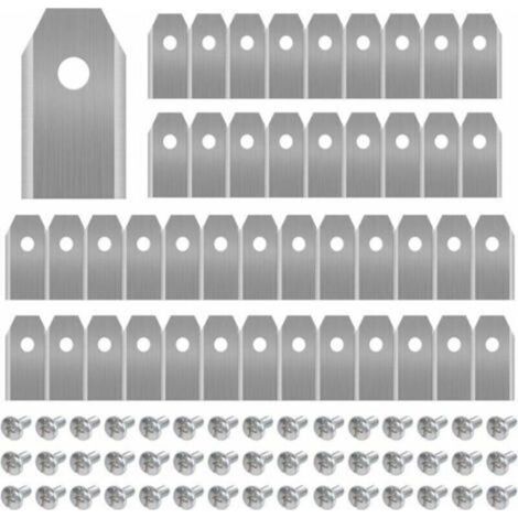 45 cuchillas de titanio para todos los robots cortacésped Husqvarn/Automower/Yardforce/Gardena (3g-0,75 mm) con 45 tornillos. Cuchillas de repuesto para los modelos 105, 310, 315, 320, 420, 430x y r40 (1/4)