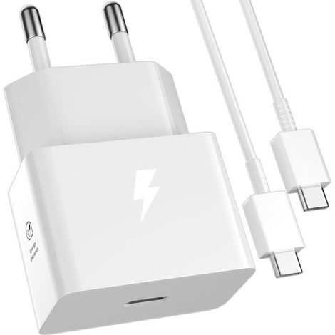 Chargeur rapide USB Type C-KAL-Chargeur USB-C 25W Mini avec Câble 1M pour Samsung Galaxy Série A/S/Z (1/5)