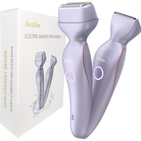 Tondeuse Bikini pour Femme, Rasoir électrique 2 en 1 pour Visage Jambes Bras Aisselles et Poils Pubiens - Rasoirs pour Corps à Double Tête pour Femme, étanche IPX7 Humide/Sec, Rechargeable par USB-C (1/5)