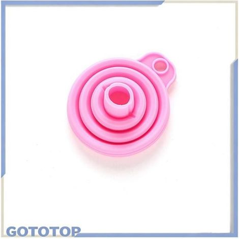 Entonnoir - Silicone Alimentaire - Pliable - Pour Liquides Et Poudres - Rose - 8 X 7 5 Cm - 1 Piece (1/3)