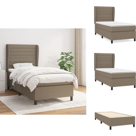 Boxspringbett mit Matratze Taupe 100x200 cm Stoff - Boxspringbett - Doppelbett - Bettenrahmen - Lattenrost - Matratze (1/5)