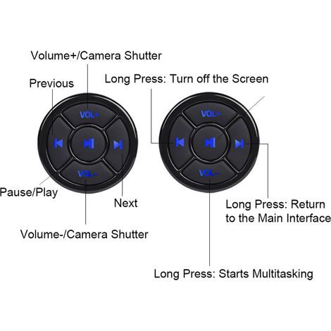 Bouton multimédia sans fil BT5.0, télécommande, contrôleur de volant de voiture pour chansons, lecture de selfie, Compatible avec les appareils Android iOS (1/5)
