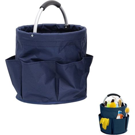 Cubo de limpieza multiusos plegable portátil de 17 litros con asa (azul) (1/5)