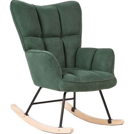 Rocking Chair OULU Fabric Emerald Green