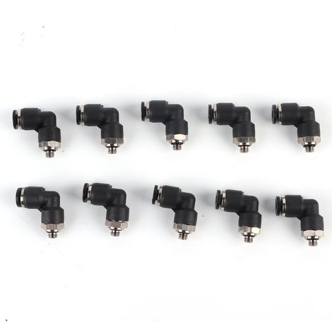 Raccords Pneumatiques 90° L, 10 Pièces Connecteurs Filetage Externe M5, Raccords Rapides pour Tube, Accessoires Compresseur d'Air (1/5)