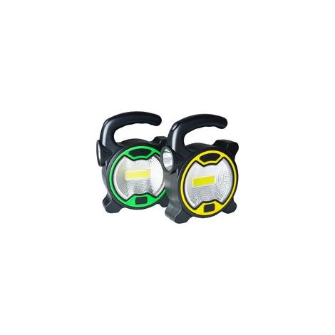 Lampada da lavoro portatile a LED COB, torcia, luce da campeggio con maniglia (batteria non inclusa), 1 pezzo (colore casuale) - Crezuo