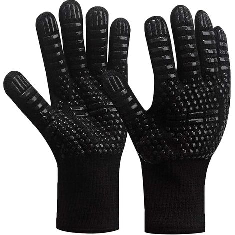 Gants Barbecue - Résistants à la Chaleur Jusqu'à 800 °C - Pour Grillades Four Cheminée Cuisine Extérieure - Lot de 2 (1/5)