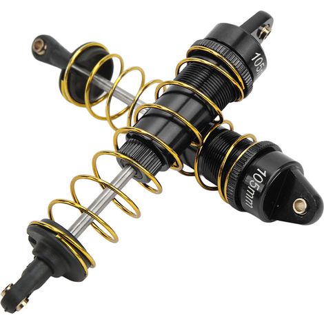 Zwei Sätze verstellbarer hydraulischer Stoßdämpfer für RC-Cars im Maßstab 1:10, Federstoßdämpfer-Set, 105-mm-Stoßdämpfer, schwarz. (1/4)